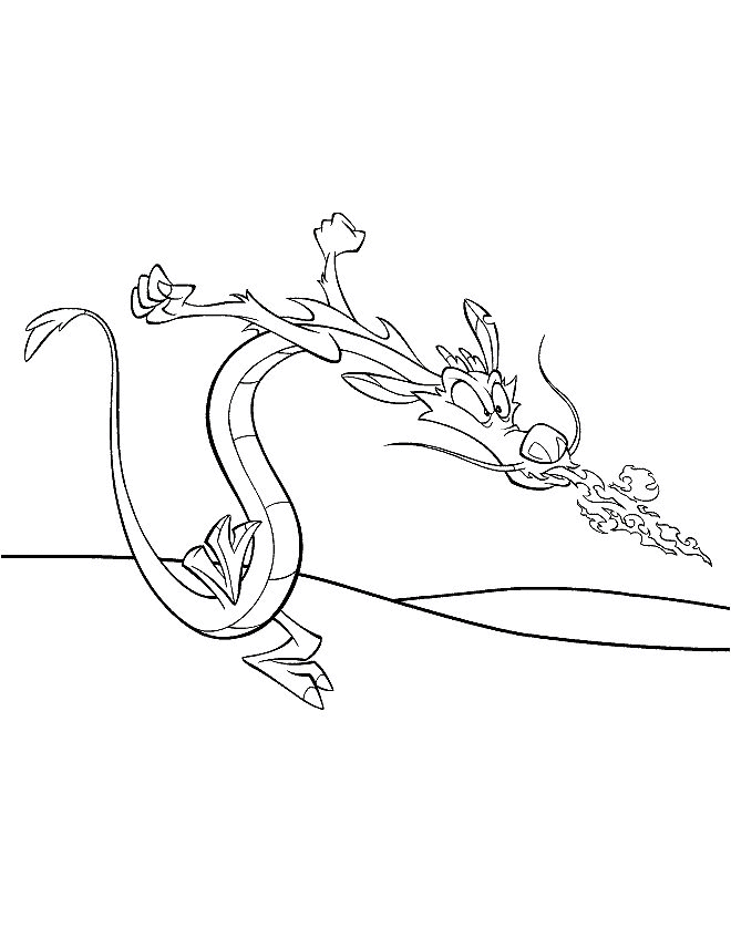 Plansa de colorat cu Mulan 10 2